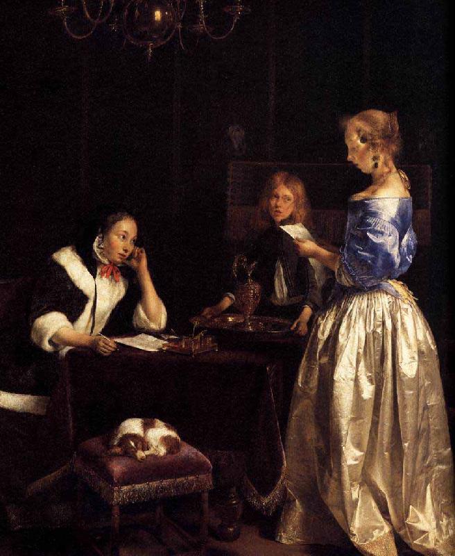 Gerard ter Borch the Younger Woman Reading a Letter oil painting image